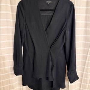Rag & Bone Black button waist V-Neck Blouse